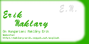 erik maklary business card