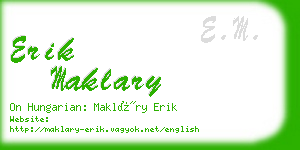 erik maklary business card